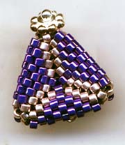 tetrahedron button in glass beads