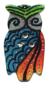 owl button metal