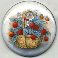 Strawberry fruit basket button