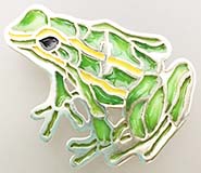 frog realistic plique-a-jour button