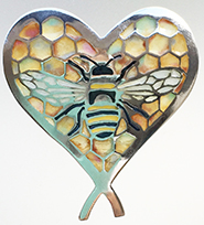 Bee in a heart button
