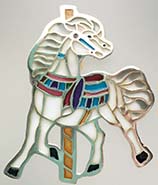 Carousel Horse plique-a-jour button