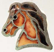 horse head plique button