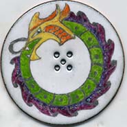 dragon button with dragon eating its tail Ouroboros