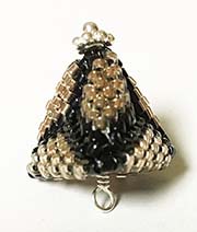 tetrahedron button in glass beads