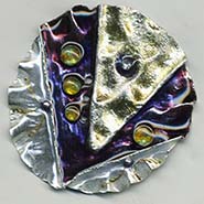 silver enameled button