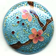 plum blossoms closisonne button