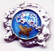 enamel on silver button