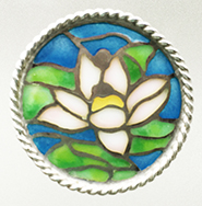 Water lily plique-a-jour button