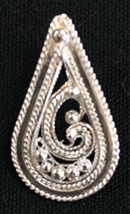 filigree tear drop button